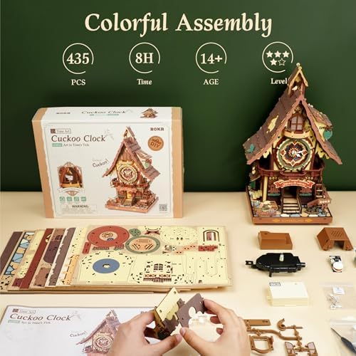 ROKR 3D Wooden Cuckoo Clock Puzzle Kit