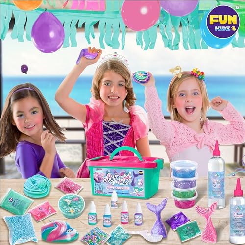 Summer Mermaid Slime Kit for Kids 8-12 DIY Toy