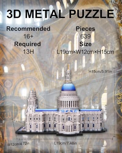 Piececool 3D Metal Puzzle St Pauls Cathedral Adult Kit