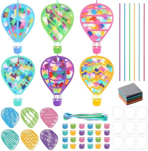 24 Sets Hot Air Balloons Tissue Paper Craft Kit DIY Supplies