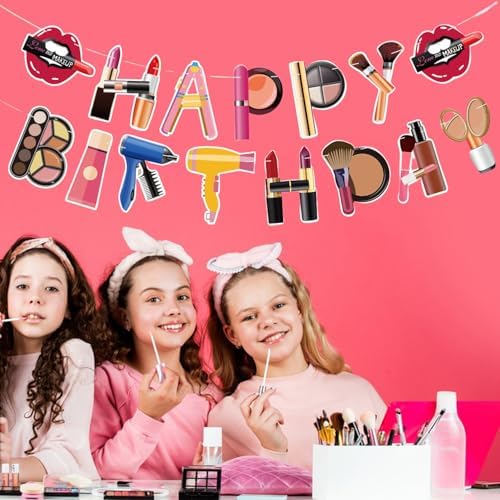 Spa Birthday Banner with Makeup Design