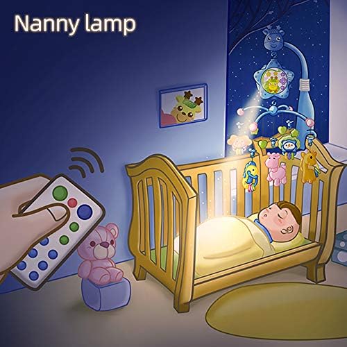 Baby Mobile with Music and Lights Remote Control and Projection - Pink-Bee