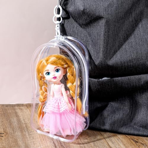 Clear Figure Display Bag with Keychain Organizer