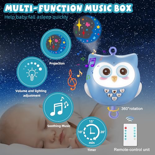 Sumwe Baby Crib Mobile with Music and Lights Blue