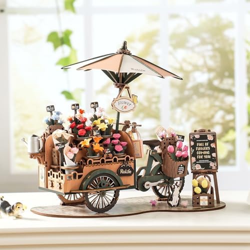 Rolife 3D Wooden Flower Cart Puzzle Kit