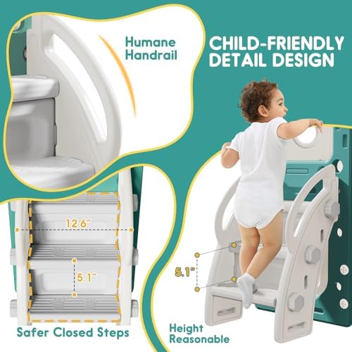 MOCUTEEN 8 in 1 Toddler Slide Playset