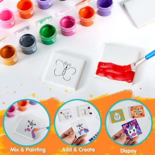 JOYIN 24 Magnetic Tile Art Kit for Kids