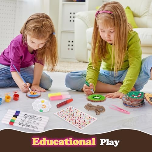 Wood Painting Art Kit for Kids - Glow in The Dark Craft Set