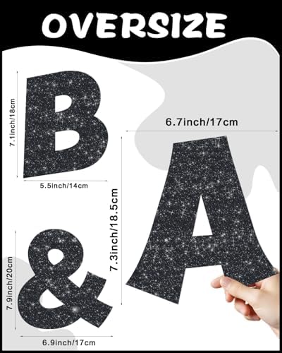154 Pcs Large 7 Inch Glitter Bulletin Board Letters