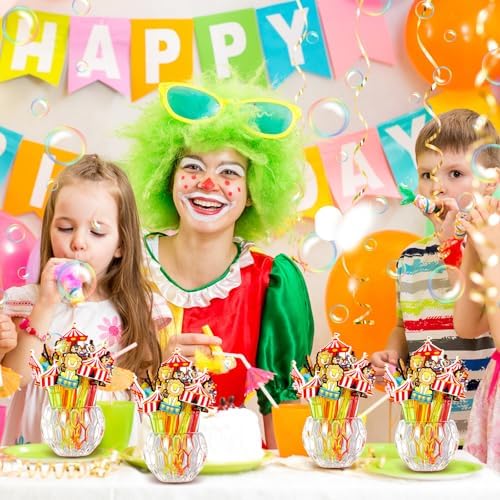 24pcs Circus Carnival Bubble Wands Kids Party Decorations