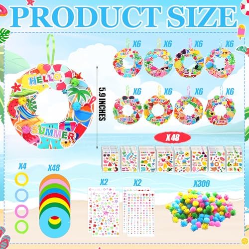 48 Set Summer Wreath Craft Kit DIY Hawaiian Decor
