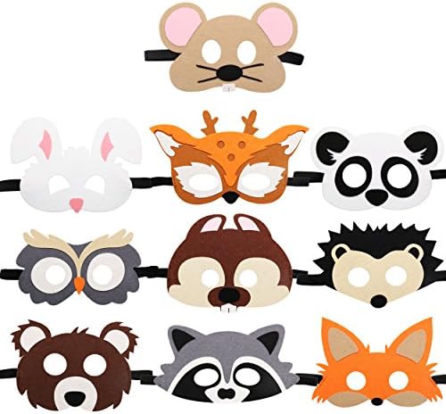 CiyvoLyeen Forest Friends Animal Masks 10pcs Set