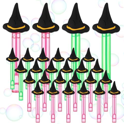 Civaner 24 Pcs Witch Hat Bubble Wand Set