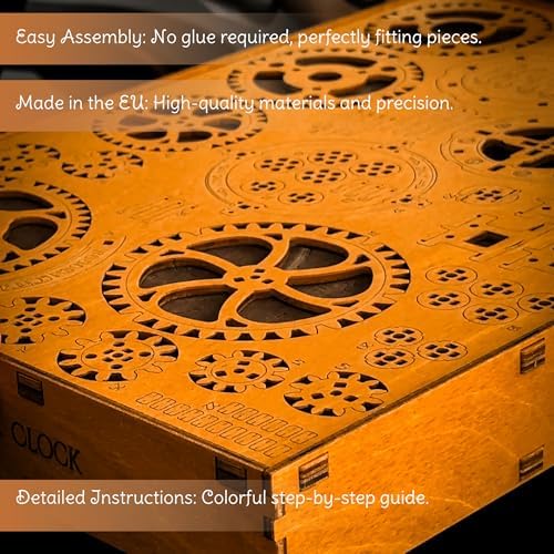 WOODENCITY 3D Puzzle Clock Kit for Adults