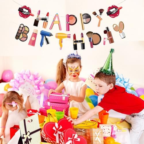 Spa Birthday Banner with Makeup Design
