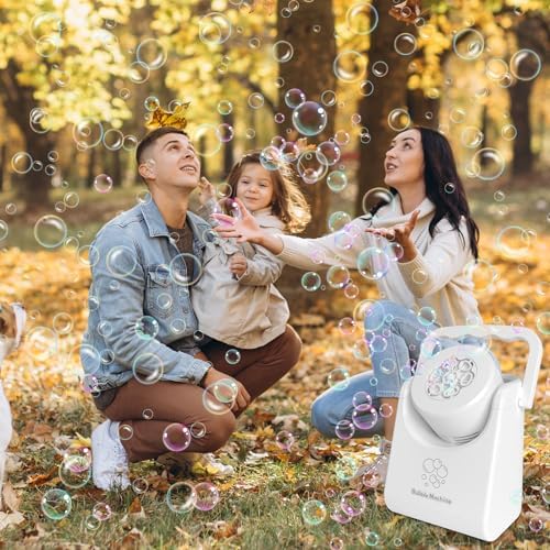 Automatic Bubble Machine for Kids Portable Adjustable 3-8 Years Old