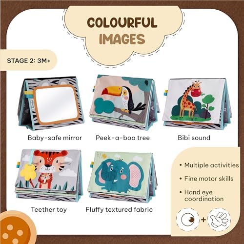 Tummy Time Mirror Book for Babies 0-12 Months