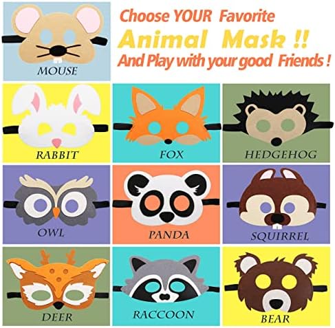 CiyvoLyeen Forest Friends Animal Masks 10pcs Set
