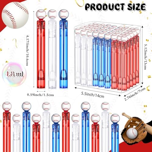 48 Pcs Baseball Bubble Wands Party Favors
