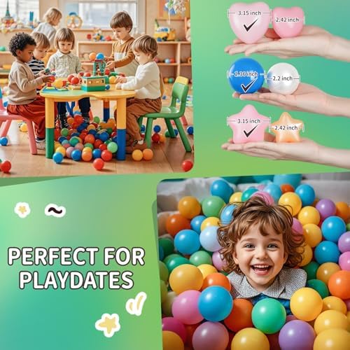 TRENDPLAY Big Star Heart Ball Pit Balls 100 Pcs Set
