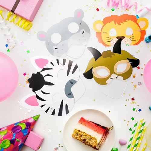 Coloch 32 Piece Safari Animal Mask for Kids