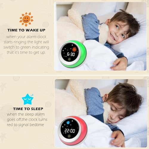 Kids Alarm Clock with Sound Machine and Night Light