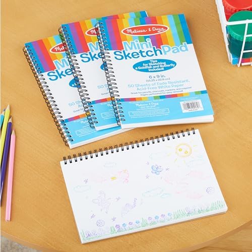 Melissa Doug Mini-Sketch Spiral-Bound Pad 4-Pack