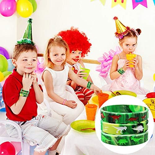 30 Pack Dinosaur Silicone Wristbands for Kids Party Favors