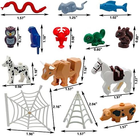 39 PCS Farm Zoo Animal Figures Building Blocks Set for Kids