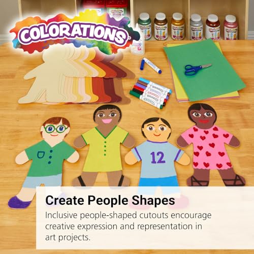 Colorations Multicultural People Shapes Set of 24