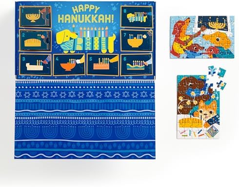 Happy Hanukkah 8 Days of Puzzles with Adorable Puppies