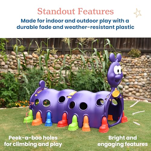 ECR4Kids ELR-12511 Peek-A-Boo Caterpillar Climber for Kids Purple