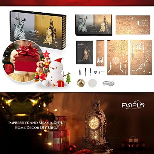 FUNPOLA 3D Puzzle LED Clock Desktop Decor
