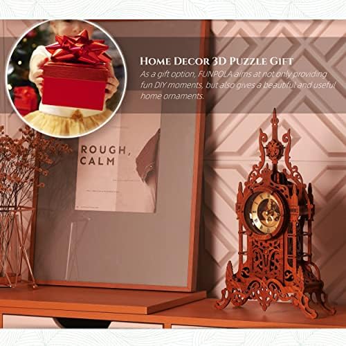 LED 3D Wood Puzzle Clock Tower DIY Decor Kit
