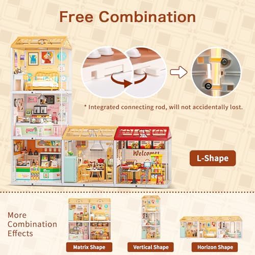 DIY Miniature House Kit with LED Lights and Dustproof Doors
