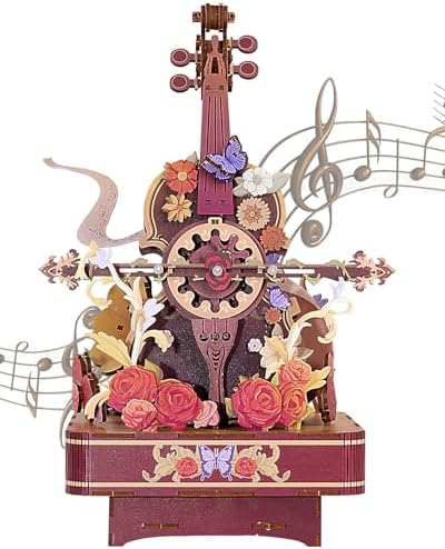 Wooden Cello 3D Puzzle with Music Lights