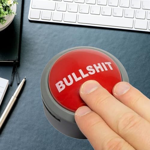 Bullshit Button with Sound and Light - Gag Gift for Friends and Family
