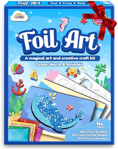 ZMLM Foil Art Kit for Kids - Ocean Theme Creative Craft Activity