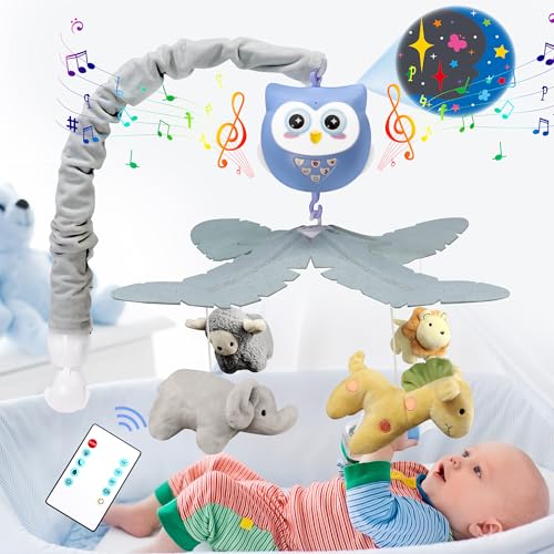 Sumwe Baby Crib Mobile with Music and Lights Blue