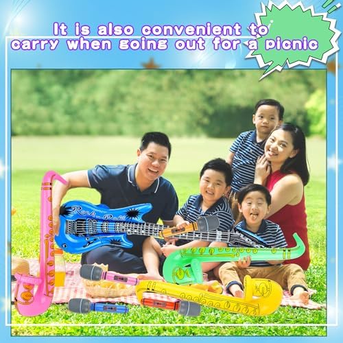19 Pcs Inflatable Rock Star Instrument Set for Parties