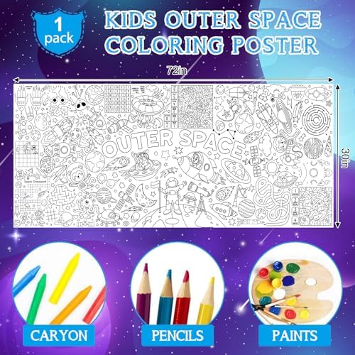Zachely Outer Space Giant Coloring Poster 30x72 Inch