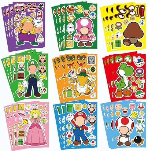 36 Piece Make-a-Face Sticker Set for Kids and Teens