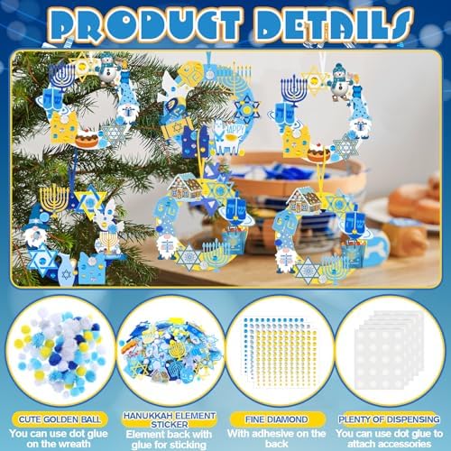 472 Pcs Hanukkah Wreath Craft Kit DIY Decorations