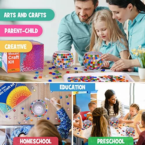 ONE TO FOUR Mosaic Candle Holder DIY Kit for Kids and Adults
