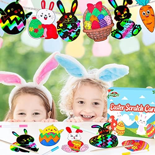 Max Fun Rainbow Scratch Easter Crafts Kit - 96 Count