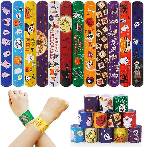 Halloween Slap Bracelets for Kids 72pcs Set