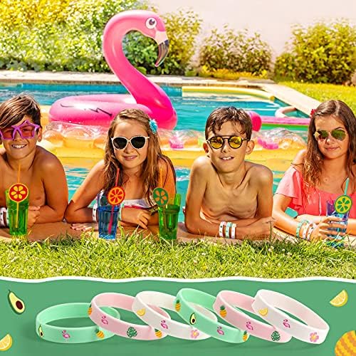 24 Pack Flamingo Wristbands Bracelets for Boys Girls