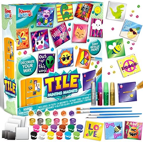JOYIN 24 Magnetic Tile Art Kit for Kids