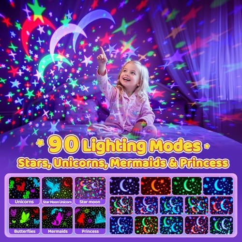 One Fire Cute Unicorn Night Light Projector