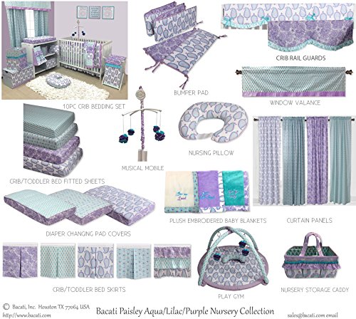 Bacati Isabella Girls Paisley Memo Board with Button Detail